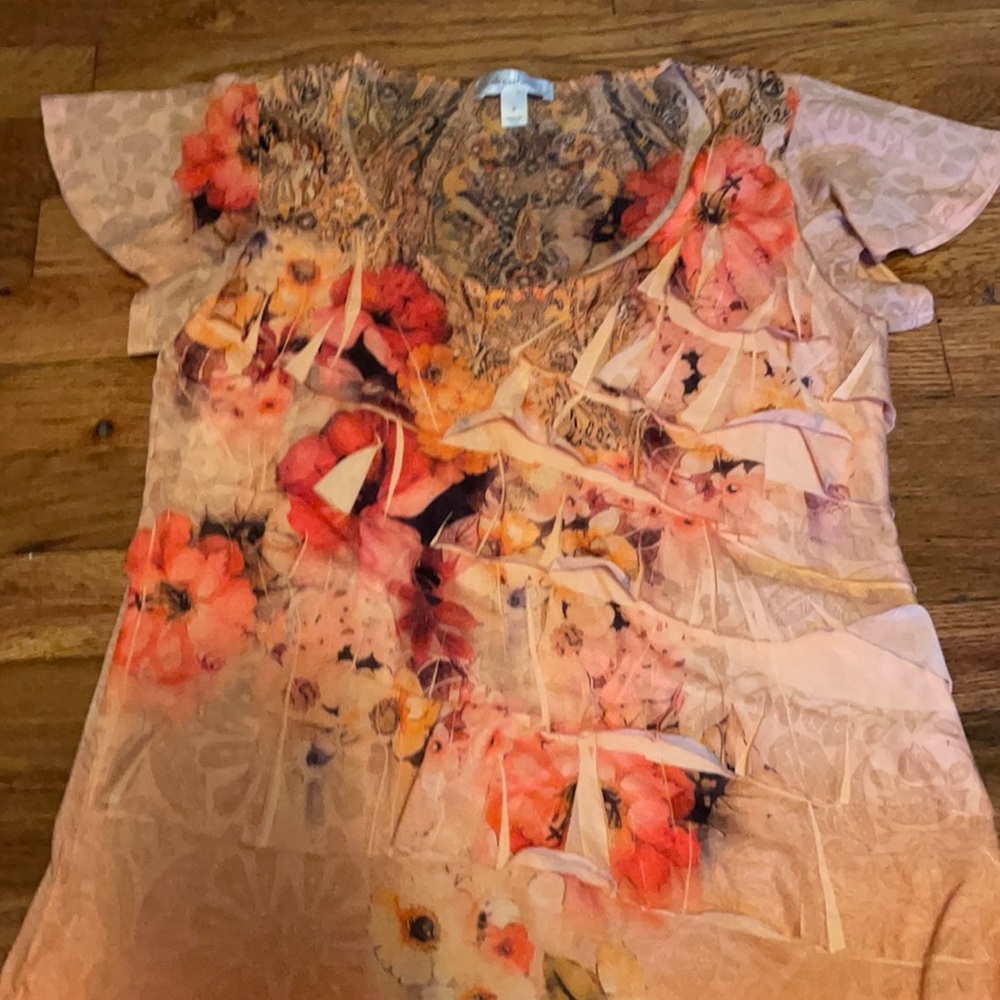 Orange and Red Floral top